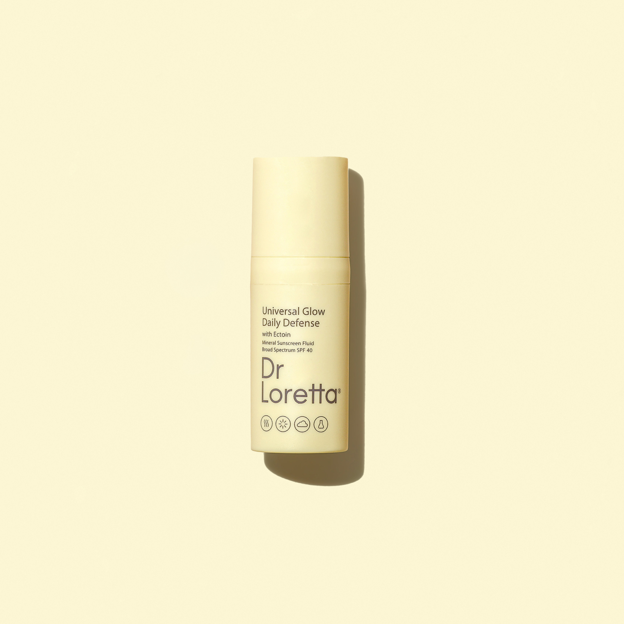 Dr Loretta skincare product on a beige background